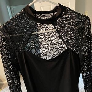 Lacy black long sleeve shirt